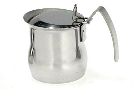 ASTESANI 8005773201120 Bricco Acciaio Inox Bombato con Coperchio Tazzine 12 Colazione, Inossidabile, Multicolore