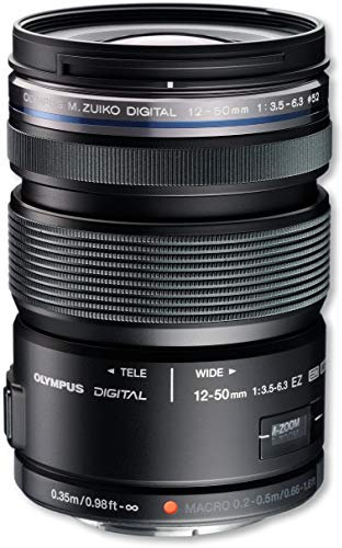 Olympus M.Zuiko Digital ED Obiettivo 12-50 mm f1:3.56.3 EZ, Micro Quattro Terzi, per Fotocamere OM-D e PEN, Nero