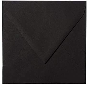 25 Quadratische Briefumschläge 15,5 x 15,5 cm 155 x 155 mm Schwarz Verschluss: feuchtklebend Grammatur: 120 g/m²