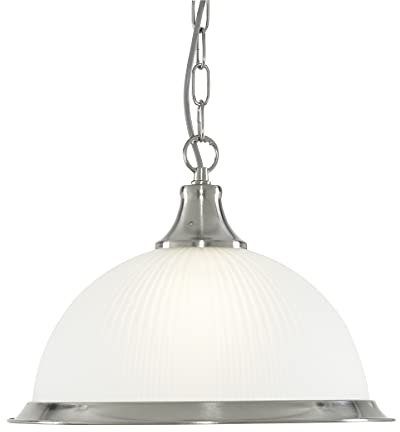 Licht-Erlebnisse Hängeleuchte in Silber Jugendstil 1xE27 bis zu 60 Watt 230V aus Metall & Glas Schlafzimmer Küche Wohnzimmer Esszimmer Lampe Leuchten innen