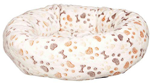 TRIXIE Hundebett Lingo 50 × 40 cm in weiß/beige - Hundekissen mit weichem Softfleece-Bezug - Hundekorb für kleine Hunde - rutschfest - 37685