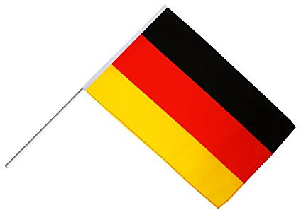 Große Stockflagge/Stockfahne Deutschland + gratis Sticker, Flaggenfritze®