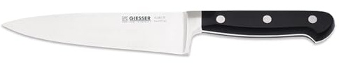 Giesser seit 1776 - Made in Germany - Kochmesser geschmiedet schwarz Skyline black, 15 cm, Küchenmesser genietet, rostfrei, spülmaschinengeeignet