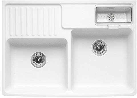 VILLEROY & BOCH Spülstein Spüle 89,5 x 63 x 22 cm alpinweiß 2 Becken 1 Stück