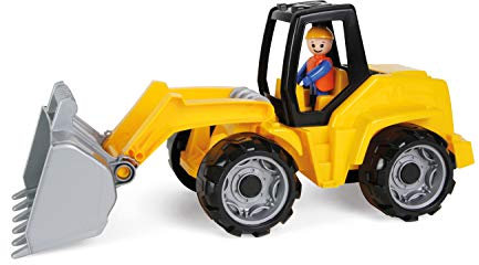 Lena 04412 - Truxx Schaufellader, ca. 37 cm und Spielfigur, Blau, Silber