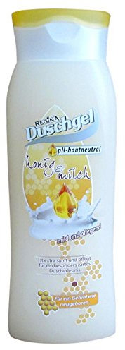 Regina Duschgel Honig & Milch, 300 ml - hautfreundlicher pH-wert - angenehmer Duft - für die tägliche Anwendung - 1 Stück