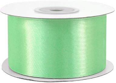 Satinband 38mm x 25m Rolle - FARBAUSWAHL in 3/6/12/18/25/38/50/75/100mm - farbecht & waschbar - Schleifenband für Hochzeit - Geschenkband zum Verpacken Dekorieren Basteln - Mint 513