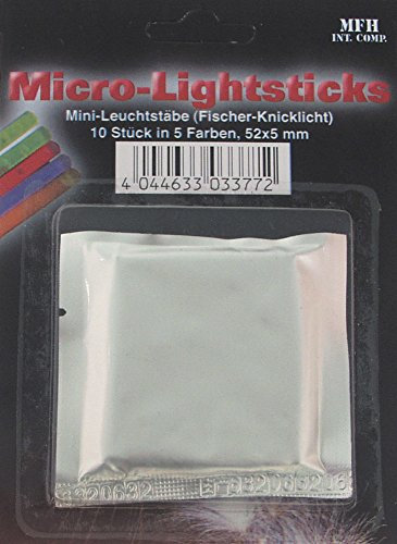 10er Pack Fischer Knicklichter, Leuchtstäbe 5 Farben