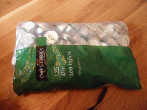 Chefs Larder Unscented Oil Burner Food Warmer 4 Hour Tea Light Candles Pack of 125