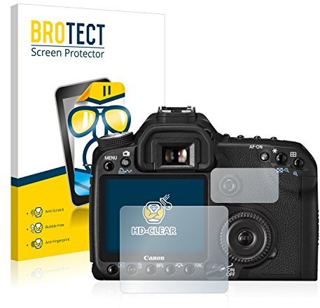 BROTECT Schutzfolie für Canon EOS 50D | 2 Stück Transparenter Displayschutz Made in Germany Klare Displayschutz-Folie Clear Einfache Montage Case-Friendly
