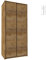 Furniture24 Kleiderschrank Montana S2D, 2 Türiger Drehtürenschrank, Schrank mit Kleiderstange und 4 Einlegeboden (Lefkas Eiche dunkel)