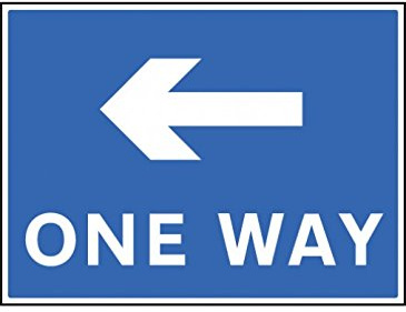 Caledonia Signs 67509Q One Way Left Schild, Aluminium, 600 mm x 450 mm