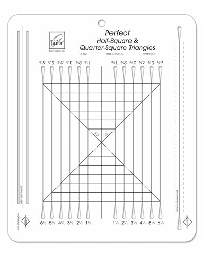 June Tailor JT732 10 1/2 x 12 1/2-inch Perfect Half-Square and Quarter-Square Triangles Ruler, White
