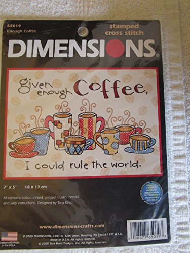Dimensions D65019 Mini Kit Muslin Enough Coffee Cross Stitch Kit 18 x 13cm