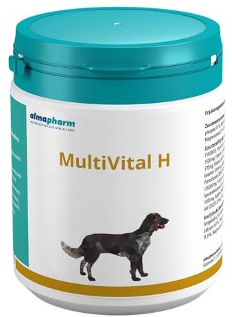 almapharm MultiVital H | 500 g | Ergänzungsfuttermittel für Hunde | Bedarfsgerechte hypoallergene Mischung von Vitaminen, Spurenelementen und Mineralstoffen