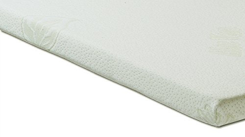 ELONEO Matratzenauflagen-Ersatzbezug mit Reißverschluss, Aloe Vera Bezug geeignet für alle 4 cm Matratzen Topper, allergikerfreundlich, hautfreundlich u. waschbar, Weiß (90 x 200 cm)