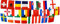 Flaggenfritze Fahnenkette Internationale Flaggenkette 24 Nationen, 16 m lang + gratis Sticker