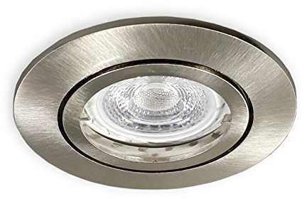 3er LED Einbaustrahler Set GU10 230V alu gebürstet für 68mm Lochbohrung inkl. 3 W LED Leuchtmittel neutralweiss