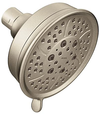 Moen Brushed Nickel Four Function 4.38-Inch Diameter Wallmount Showerhead, 3638BN