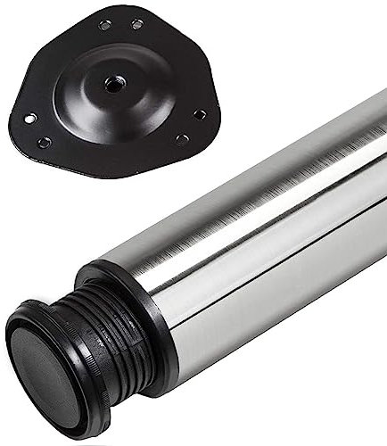 SOTECH 1 pièce Pied de table Hauteur 820 mm Ø 76/80 mm acier inoxydable brossé charge maximale 75 kg avec réglage en hauteur 32 mm