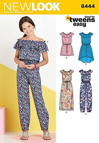 New Look Mädchen Einfach Schnittmuster 6444 Strampler, Jumpsuits & Kleider