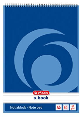 4x Spiral-Notizblock / Schreibblock / DIN A5 / liniert