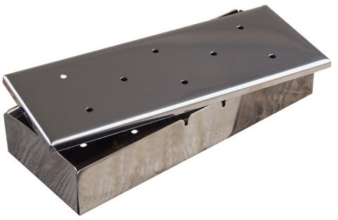 Charcoal Companion CC3021 Rauchkasten mit Deckel, wiederverwendbarer Holzschnitzel für den Grill, metal, 4,39 x 23,8 x 10,01 cm