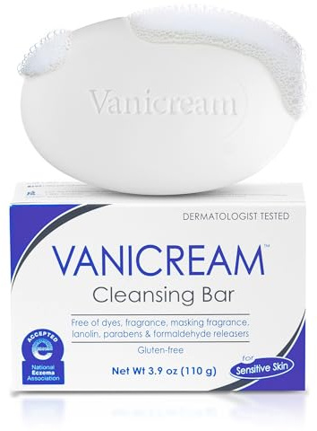 Vanicream Cleansing Bar | Fragrance, Gluten and Sulfate Free | For Sensitive Skin | Gently Cleanses and Moisturizes | 3.9 Ounce | Pack of 12