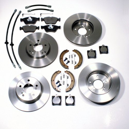 passend für: SLK - R170 + R171 - Bremsscheiben Set + Beläge Sensoren Bremsschläuche Handbremsbacken Zubehör vorne hinten