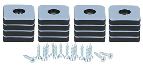 GLEITGUT 16 x Teflongleiter eckig zum Schrauben 25 x 25 mm PTFE Möbelgleiter quadratisch Stuhlgleiter