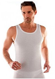 Liabel 3 Vogatore Uomo Spalla Larga Filo di Scozia Canottiera 3050/223 (7, Bianco)