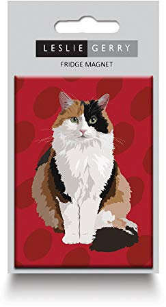 Tortoise Shell Cat Fridge Magnet by Leslie Gerry