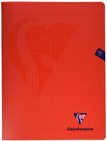 Clairefontaine Notizbuch mimesys Piqué Polypropylen 24 x 32 cm, 96 Seiten, 90 g, kariert rot