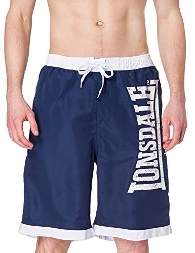 Lonsdale London Clennel Hombre Bañador Azul 3XL 100% poliéster Regular