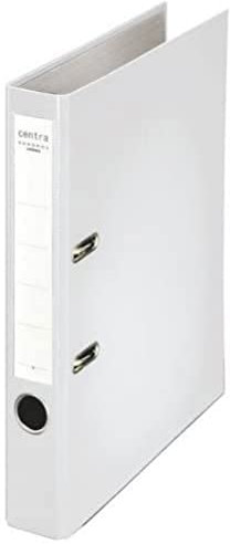 Centra 231137 Standard-Ordner (grauappe RC, mit PP-Folie kaschiert, A4, 5,2 cm Rückenbreite, Chromos) weiß