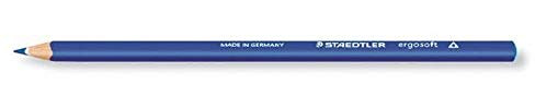 STAEDTLER 157-33 ergo soft Farbstift, ergonomische Dreikantform, rutschfeste Soft-Oberfläche, 12 Stück im Kartonetui, kobaltblau