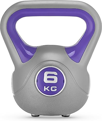 Gymtek Kettlebell 6kg, Gewichte Hantel für Krafttraining, Workout Gewicht mit Ergonomischer Griff, Kettlebell für Muskeltraining, Sport Geräte für Zuhause, Fitness, Gymnastik, Home Workout Equipment