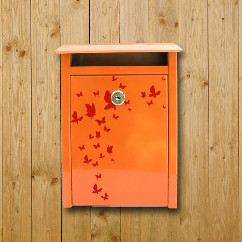 ilka parey wandtattoo-welt Briefkastendeko Briefkastenaufkleber Beschriftung Schmetterlinge Türschild Familienschild Briefkasten mit Schmetterlingen Schmetterlingsdeko M1067 - ohne Briefkasten