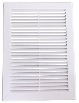 AirTech-UK Air Vent Grille White Plastic Wall Ducting Ventilation Cover 4 6 8 10 12 14 (180x250mm with flyscreen)
