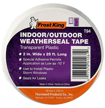 Frost King, transparent, T94H Dichtungsband, Kunststoff, 5,1 cm x 7,6 m, 2 X 25 ft