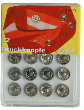 BIG-SAM 30031-12 Druckknöpfe - 9mm - zum annähen