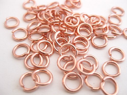 13 Grams (Approx 120) Rose Gold Coloured Jump Rings 6mm Dia. F045