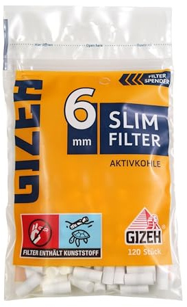 Gizeh Slim Aktivkohle Filter 6mm Aktivkohlefilter Zigarettenfilter 100x 120 (12000)