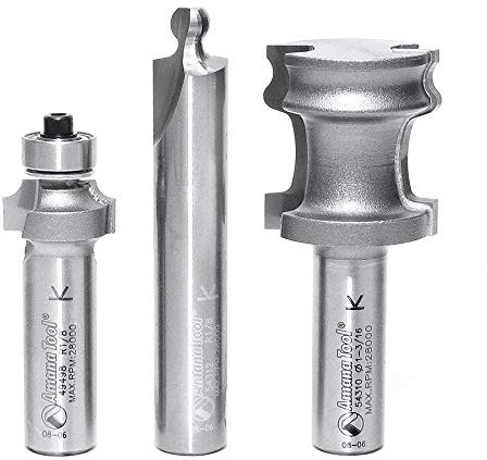 Amana Tool - (54314) 3-Piece Carbide Tipped Tambour Door / Appliance Garage Door 1/2 Inch Shank Set U.S. Patent No. 7 810 532