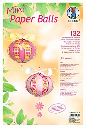 Ursus 24160099 - Mini Paper Balls Primavera, 132 Papierstreifen inklusive Zubehör