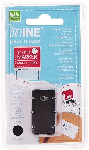 Mine Stamp Kleidungs- und Buchstempel mit Nachfülltinte in Schwarz | Personalisierter Kleidungsstempel für Erwachsene und Kinder | Waschbeständig (Tintennachfüllung)