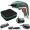 Bosch 3603JA8002 IXO Set Cordless Screwdriver (angle adapter, Off-set angle adapter, 10 screwdriver bits, USB charger, metal case, 3.6 V, 1.5 Ah)
