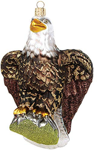Gentleman American Glatzadler Patriotic Bird Polished Glas Weihnachtsbaumschmuck Tier Souvenir
