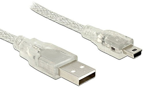 DeLOCK 2m, USB2.0-A/USB2.0 Mini-B - Cable USB (USB2.0-A/USB2.0 Mini-B, 2 m, USB A, Mini-USB B, 2.0, Male connector / Male connector, Transparente)