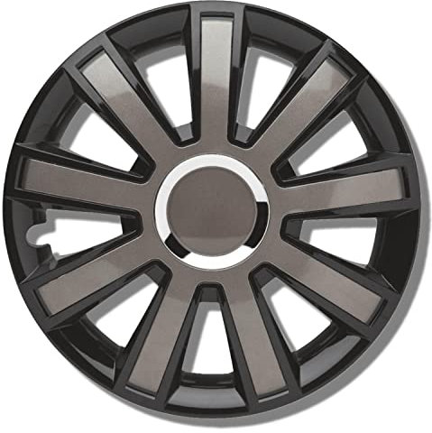 Albrecht 14 Zoll Radkappen schwarz/grau für Stahlfelgen - Flash Radzierblenden aus hochwertigem Kunststoff - Langlebige Radblenden in originaler Albrecht Verpackung - Made in EU